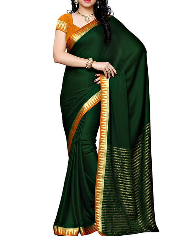 Green Mysore Crepe Silk Saree